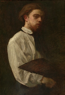 Fantin Latour Henri Prints: Self Portrait, 1858. Creator: Henri Fantin-Latour