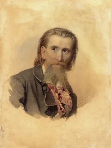 Karlis Huns Prints: Self-portrait, 1864. Creator: Huns (Huhn), Karlis (Karl Theodor) (1831-1877)