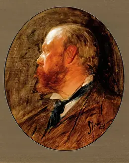 Suit And Tie Prints: Self Portrait, 1881. Creator: John Pettie