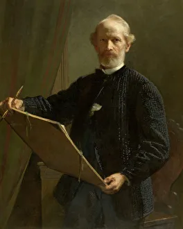 Chiaroscuro Prints: Self Portrait, 1882. Creator: Eduard Julius Friedrich Bendemann