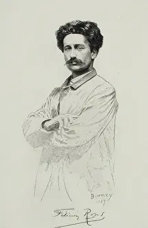 Rops Prints: Self-portrait, 1887. Creator: Rops, Felicien (1833-1898)