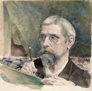 Private Collectionrealism Prints: Self-portrait, 1890. Creator: Lostalot, Alfred de (1837-1909)