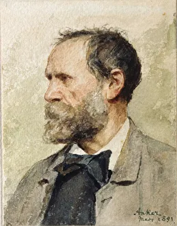 Albert 1831 1910 Prints: Self-Portrait, 1891. Creator: Anker, Albert (1831-1910)