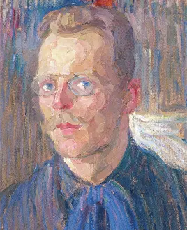 Alexander Konstantinovich 1880 1930 Prints: Self-portrait, 1907. Creator: Bogomazov, Alexander Konstantinovich (1880-1930)