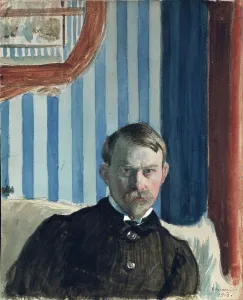 Kustodiev Prints: Self-portrait, 1910. Artist: Kustodiev, Boris Michaylovich (1878-1927)