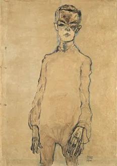 Mental Health Prints: Self-Portrait, 1910. Creator: Egon Schiele