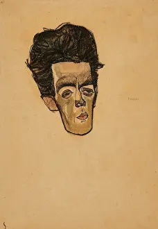 Schiele Prints: Self-portrait, 1910. Creator: Schiele, Egon (1890-1918)