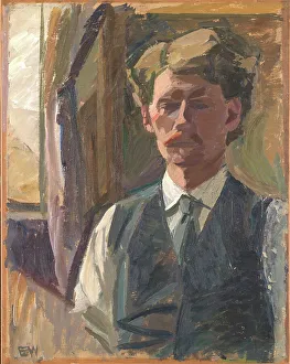 Weie Edvard Prints: Self-Portrait, 1913-1917. Creator: Edvard Weie