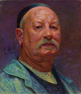 Zahrtmann Christian Prints: Self-Portrait, 1915. Creator: Kristian Zahrtmann