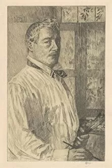 Printmaker Gallery: Self-Portrait, 1916. Creator: Frederick Childe Hassam