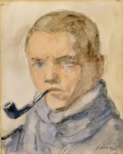 Juho Makela Prints: Self-Portrait, 1917. Creator: Juho Makela