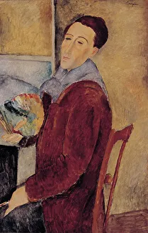 Modigliani Prints: Self-portrait, 1919. Creator: Modigliani; Amedeo (1884-1920)