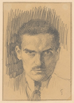 Ladislav Prints: Self-portrait, around 1920. Creator: Ladislav Treskon