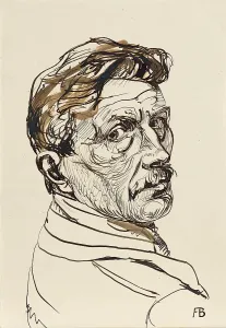 Looking Over Shoulder Prints: Self-portrait, 1927. Creator: Franz Barwig the Elder