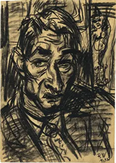 Neue Sachlichkeit Prints: Self-portrait, 1932. Creator: Wacker, Rudolf (1893-1939)