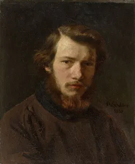 Scholderer Prints: Self-Portrait at the age of 24, 1858. Creator: Scholderer, Franz Otto (1834-1902)