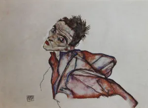 Self-portrait with backwards-held arms, 1915. Creator: Schiele, Egon (1890-1918)