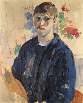 Rik Wouters Prints: Self-portrait with blue blouse, 1914