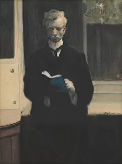 Self-portrait with blue sketch book. Artist: Spilliaert, Leon (1881-1946)