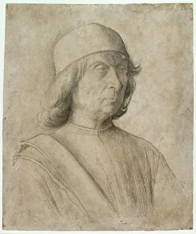 Staatliche Museen Prints: Self-portrait, c 1497. Creator: Bellini, Gentile (ca. 1429-1507)