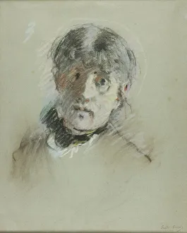 Morisot Berthe Marie Pauline Prints: Self-Portrait, c. 1885. Creator: Berthe Morisot