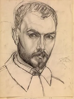 Self-Portrait, c. 1913. Artist: Petrov-Vodkin, Kuzma Sergeyevich (1878-1939) Self-Portrait, c. 1913. Artist: Petrov-Vodkin, Kuzma Sergeyevich (1878-1939)
