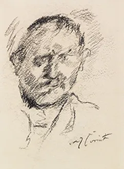 Charcoal On Paper Prints: Self-Portrait, c. 1925. Creator: Corinth, Lovis (1858-1925)