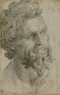 Turin Prints: Self-Portrait, ca 1542. Creator: Cellini, Benvenuto (1500-1571)