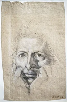 Graphite On Paper Prints: Self-portrait, ca 1780-1790. Creator: Füssli (Fuseli), Johann Heinrich (1741-1825)