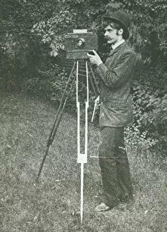 Images Dated 21st September 2021: Self-Portrait with camera, tripod and pistol, 1886. Creator: Alfred Stieglitz
