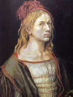 Castor Gallery: Self-Portrait with castor oil flower Albrecht Durer (1471-1528, German Painter and engraver)