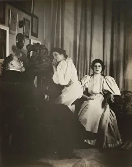[Self-Portrait with Christine and Yvonne Lerolle], probably 1895-96. Creator: Edgar Degas