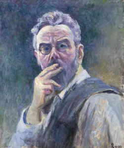 Luce Prints: Self-Portrait with cigaret, c. 1905. Creator: Luce, Maximilien (1858-1941)