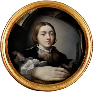 Parmigianino 1503 1540 Prints: Self-Portrait in a Convex Mirror, ca 1524. Artist: Parmigianino (1503-1540)