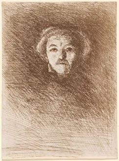 And Xa9 Gallery: Self-Portrait (Corot par lui-meme), 1858. Creator: Jean-Baptiste-Camille Corot