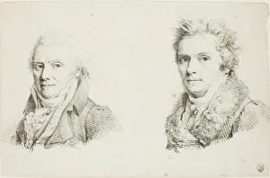 Jean Antoine Laurent Prints: Self-Portrait in a Dark Cloth Coat and Self-Portrait in a Fur-Collared Coat