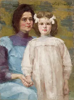 Artists Family Prints: Self-Portrait with Daughter, 1907. Creator: Aniela Pajakowna