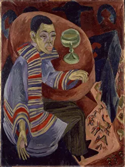 Kirchner Prints: Self-portrait as a drinker, 1914. Creator: Kirchner; Ernst Ludwig (1880-1938)