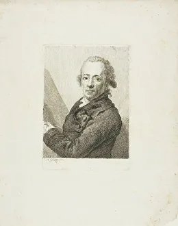 Graff Anton Prints: Self-Portrait Before an Easel, c. 1787. Creator: Anton Graff
