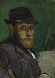 Anquetin Prints: Self-Portrait at the easel, ca 1892. Creator: Anquetin, Louis (1861-1932)