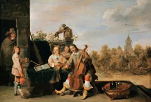 Self-portrait with Family, c. 1645. Artist: Teniers, David, the Younger (1610-1690)