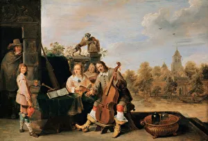 Self-portrait with Family, c. 1645. Artist: Teniers, David, the Younger (1610-1690) Self-portrait with Family, c. 1645. Artist: Teniers, David, the Younger (1610-1690)