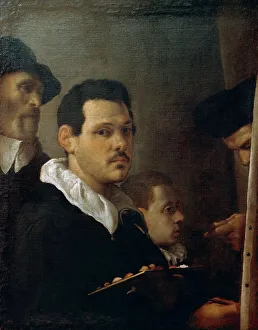 Carracci Prints: Self-Portrait with Other Figures, ca 1593