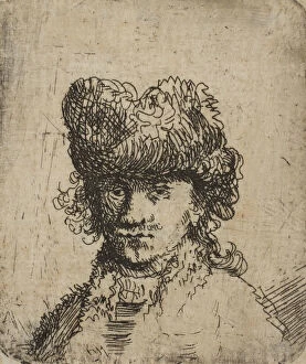 Printmaker Gallery: Self-Portrait in a Fur Cap: Bust, 18th century. 18th century. Creator: Unknown