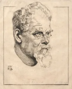 Max Klinger Prints: Self-portrait with glasses, 1909. Creator: Klinger, Max (1857-1920)