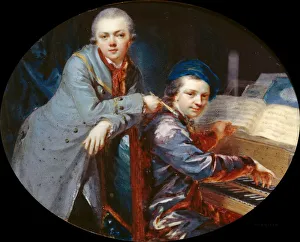 Self-portrait with Gottlieb Christian Füger, artists brother , 1768. Creator: Füger Self-portrait with Gottlieb Christian Füger, artists brother , 1768. Creator: Füger