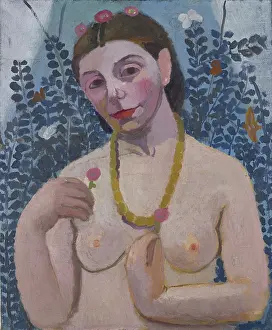 1906 Prints: Self-Portrait as a Half-Length Nude with Amber Necklace II