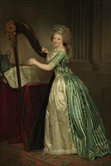 Ducreux Gallery: Self-Portrait with a Harp, 1791. Creator: Rose Adelaide Ducreux