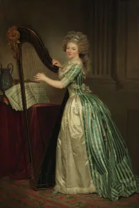 Self Portrait Prints: Self-Portrait with a Harp, 1791. Creator: Rose Adelaide Ducreux
