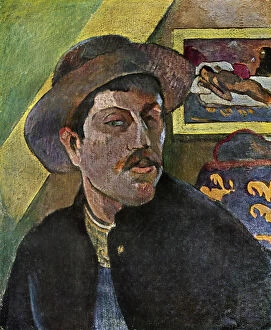 Images Dated 28th August 2008: Self Portrait in a Hat, 1893-1894 (1939). Artist: Paul Gauguin